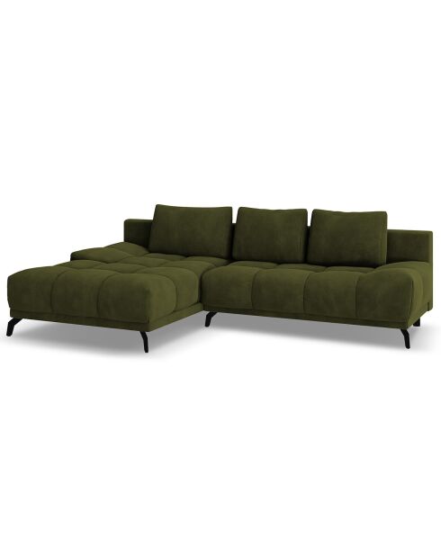 Canapé d'angle Gauche Convertible avec Coffre Cirrus 5 Places vert - 290x182x90 cm